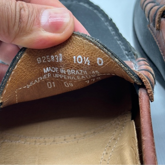 Bostonian Black/Brown‎ Pebble Grain Penny Loafers  Mens 10.5 D